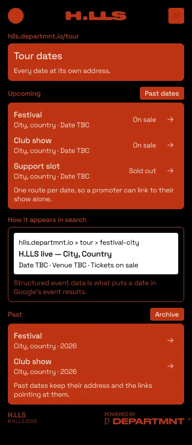 H.LLS Portal: tour dates