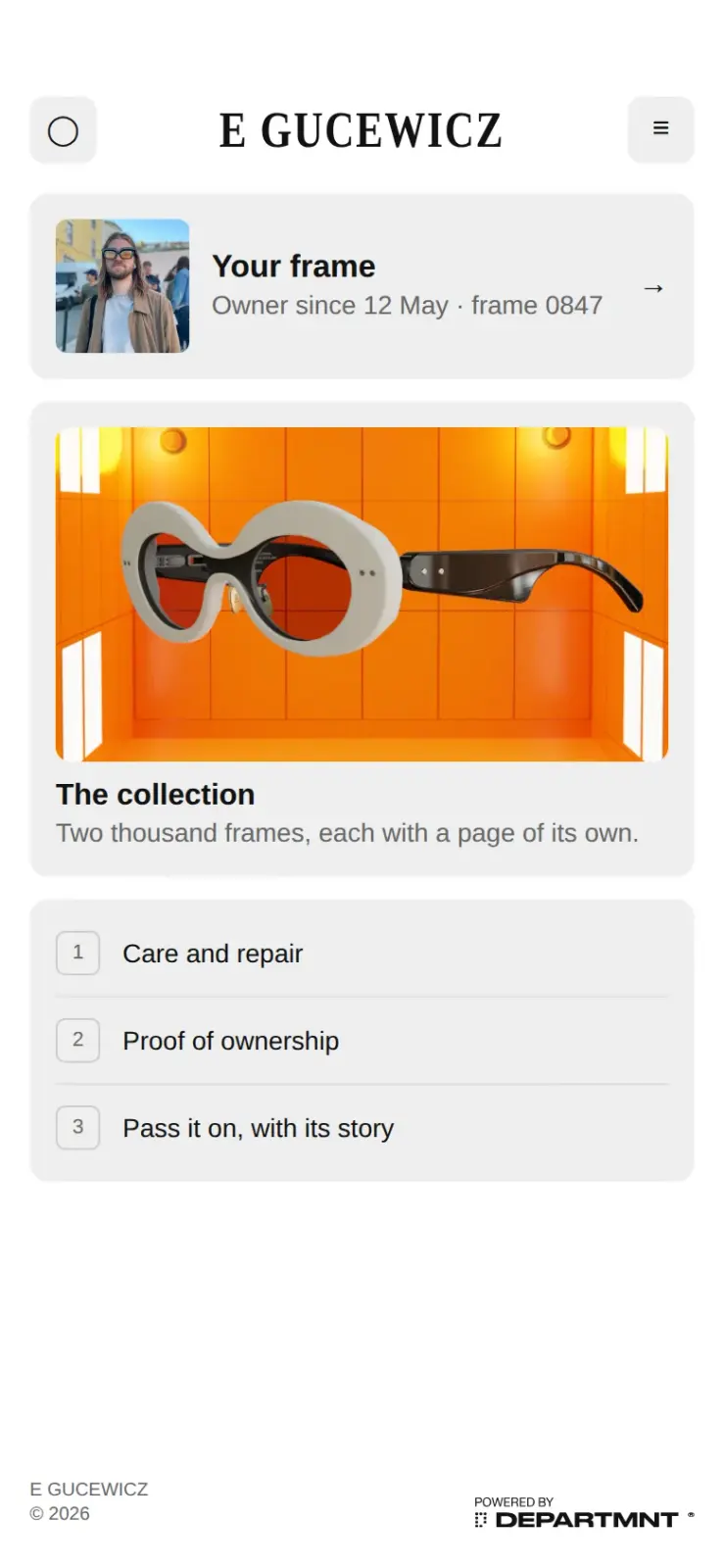Concept: your frame, and the collection
