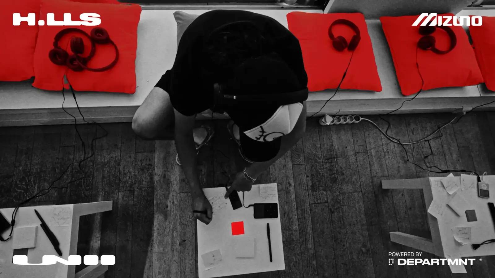 Listening experience II: the red cushions and headphones