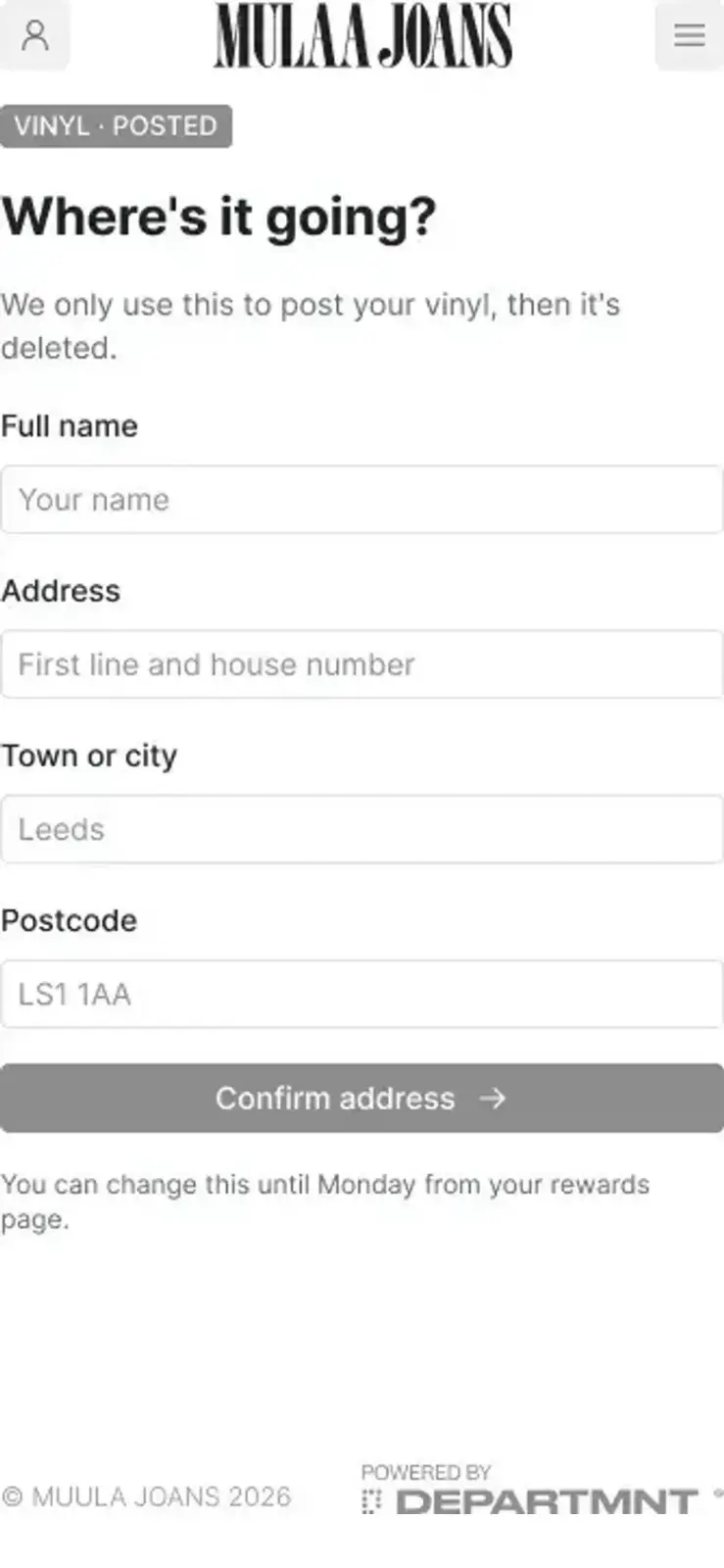 Reading and Leeds hunt: sent by post