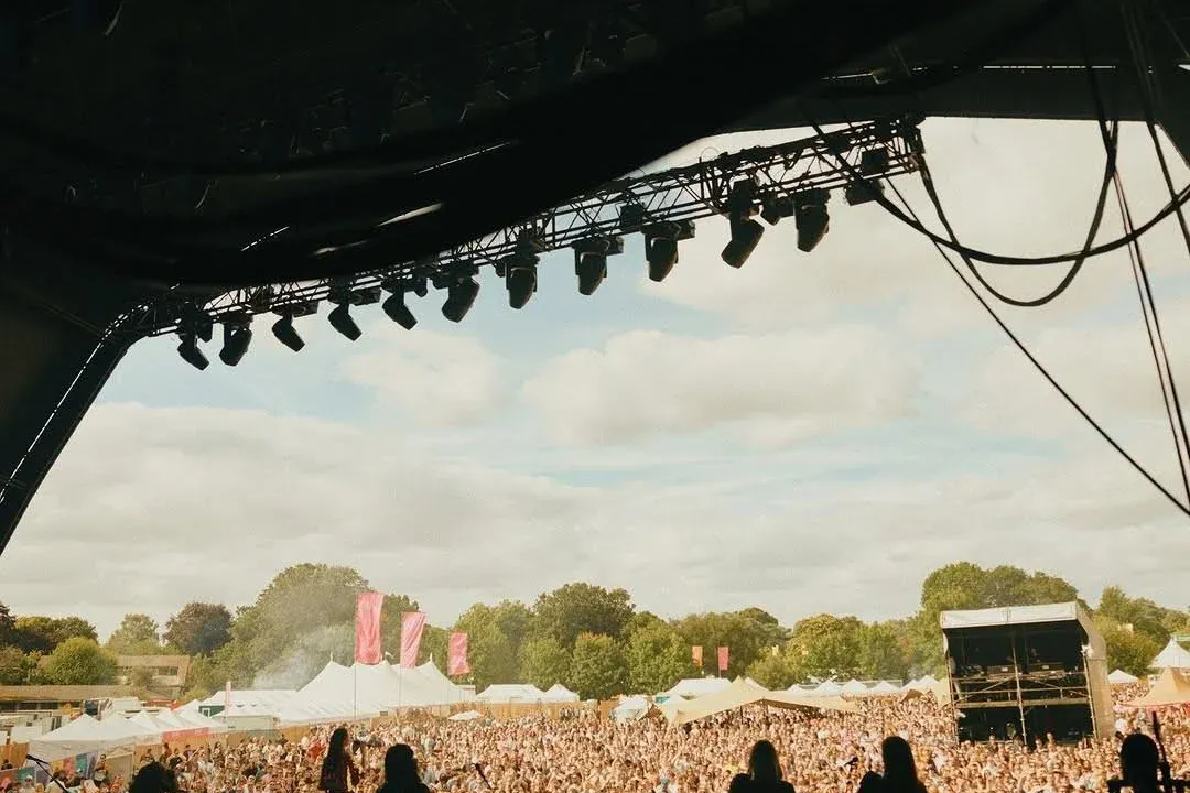 The view from the stage over the festival crowd