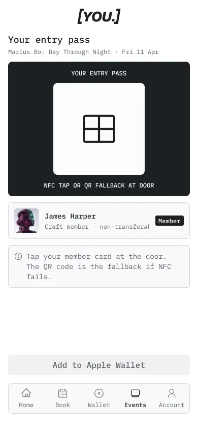 YOU: the entry pass