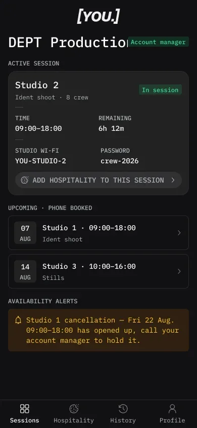 Production: live sessions