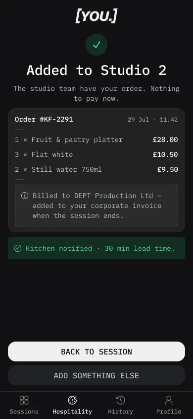 Production: ordered