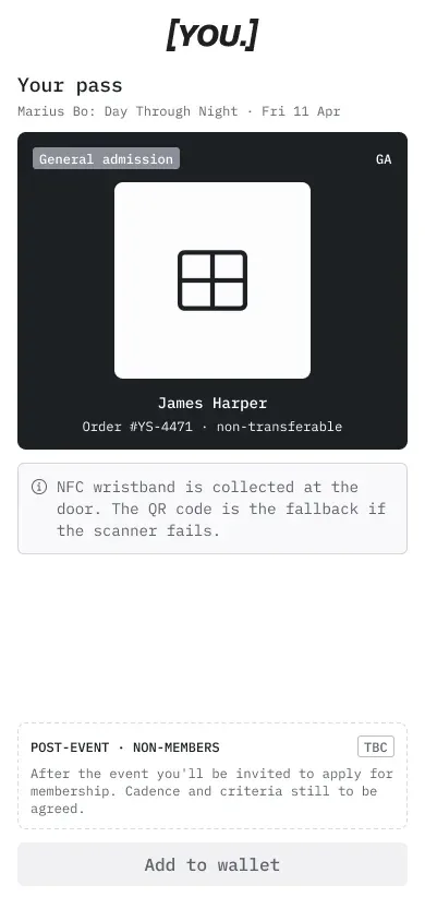 Events: the pass