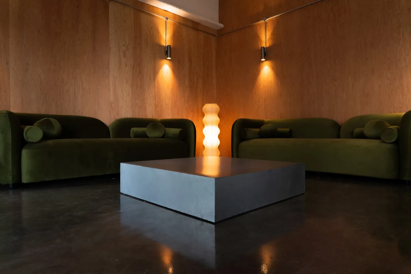 The lounge, after dark